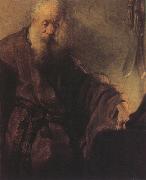 St Paul at his Writing-Desk (mk33) Rembrandt